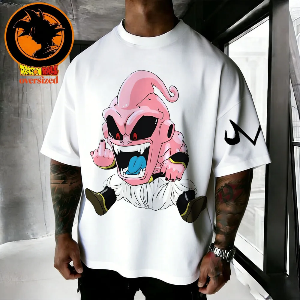 2026 Sommer Dragon Ball Majin Buu Retro Hochwertiges Baumwoll-Herren-Oversize-T-Shirt Familien-Unisex-Kinder-Freizeithemd