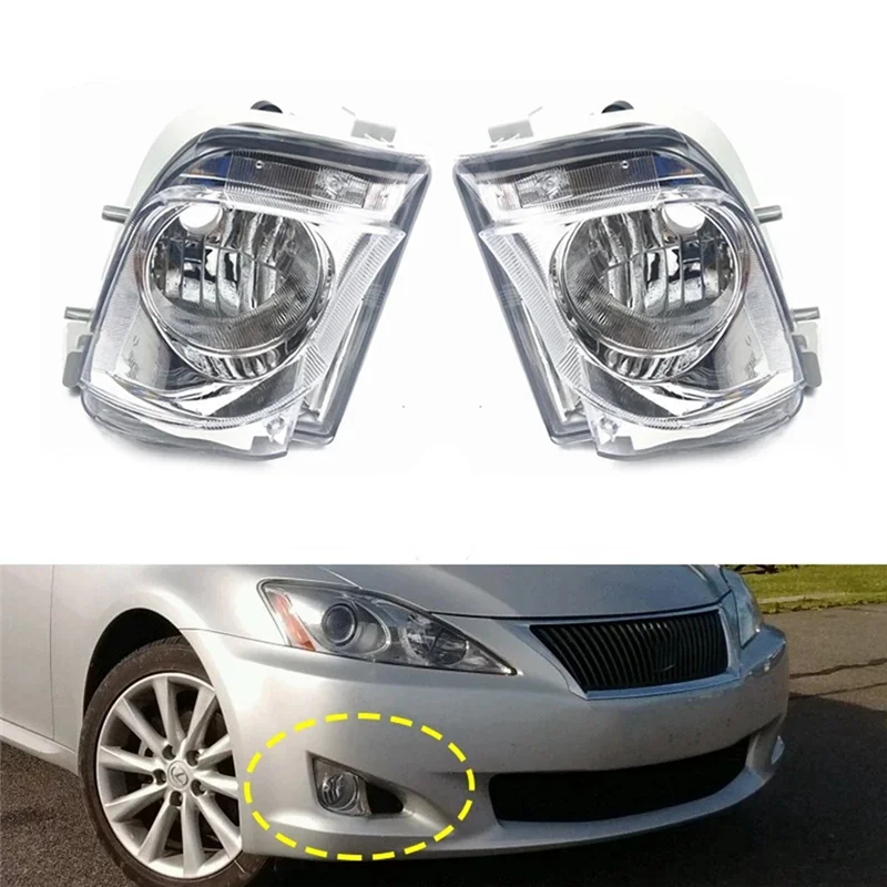 1Pair Car Front Bumper Fog Lights Assembly Driving Lamp Foglight for LEXUS IS250 IS300 2006 2007 2008 2009 2010