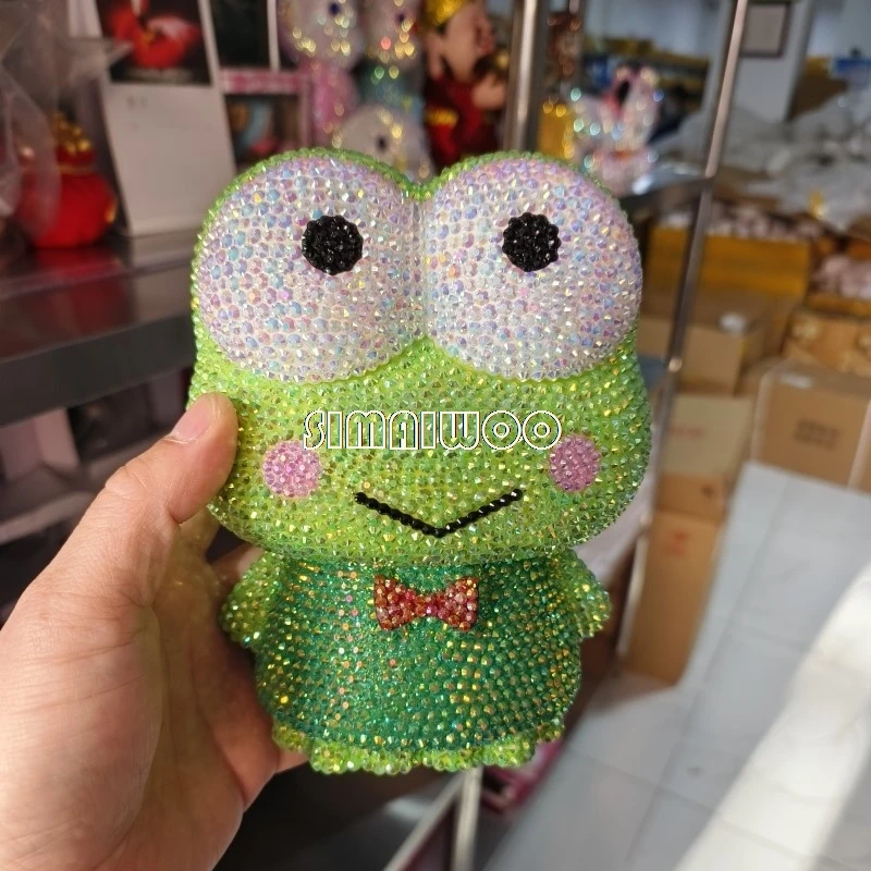 Little Frog Statue Rhinestone DIY Coin Storage Handcraft Art Creative Gift For Kids Crystal Mosaic Cross Stitch Home Decorative