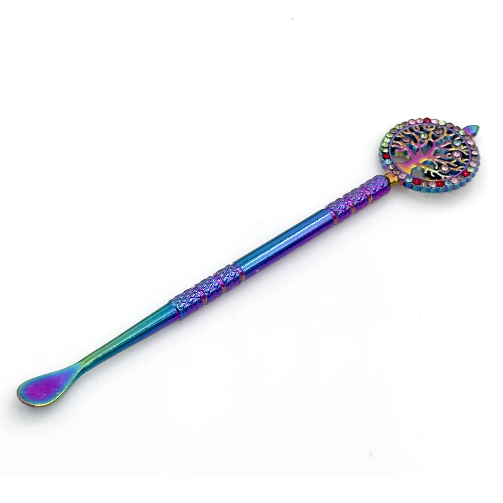 Metal Mini Shovel Scoop Life Tree 11.8cm Portable Spoon Kitchen Baking Smoking Tool view 3
