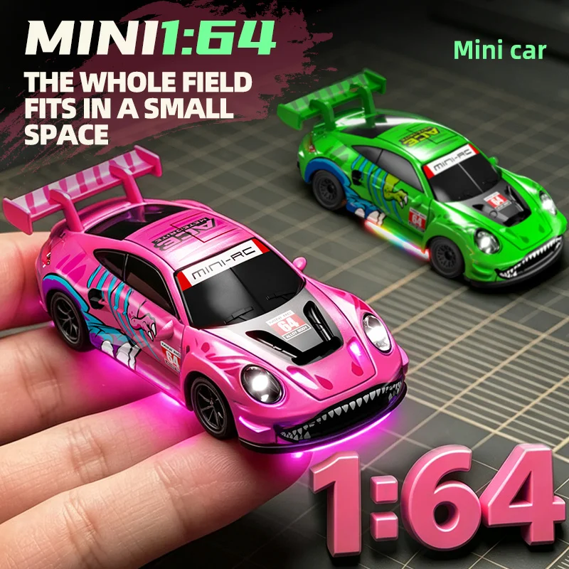 SCY 64001 1:64 Mini RC‑Drift‑Car 4WD 2.4G High‑Speed With LED‑Light Desktop Racing Model Hobby Vehicle