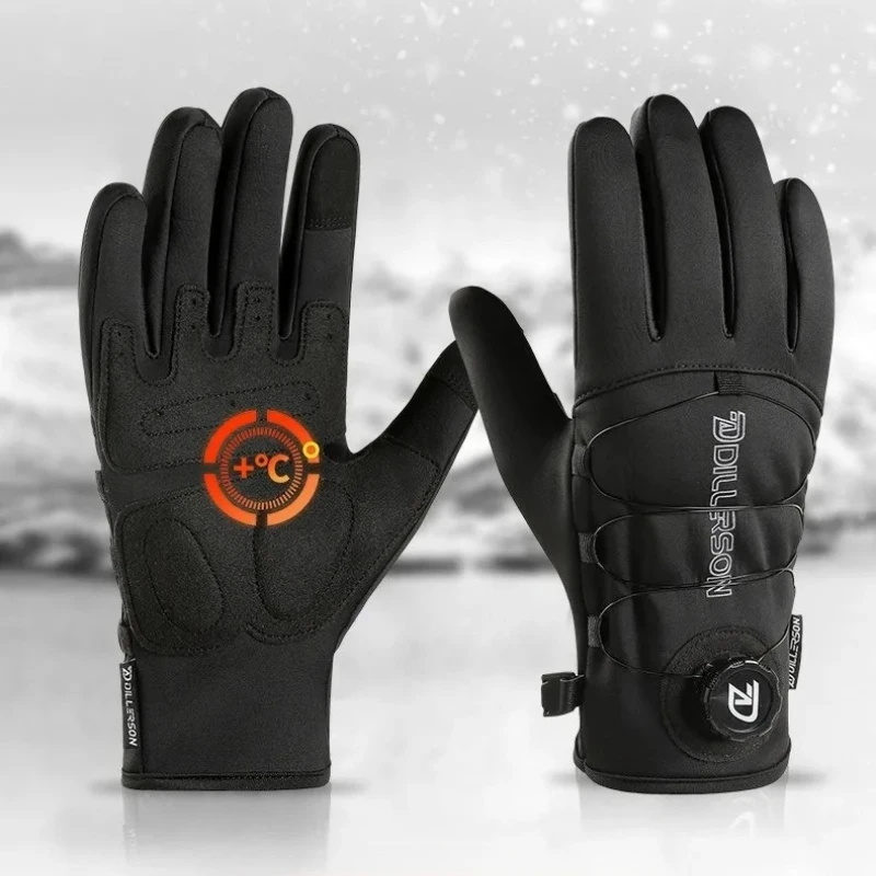 

Motorcycle Gloves Winter Thermal Fleece Lined Winter Water Resistant Skin-friendly Touch Screen Outdoor Moto Riding Ski Gloves