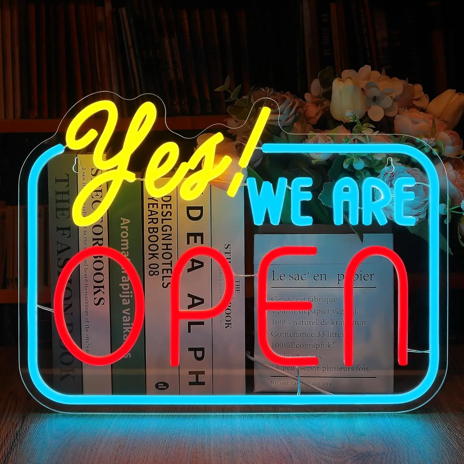 Yes We Are Open Neon Sign LED Neon Light Wall Decor  Coffee Shop Bar Office Salon Hotel Store USB Powered Man Cave Friends Gift
