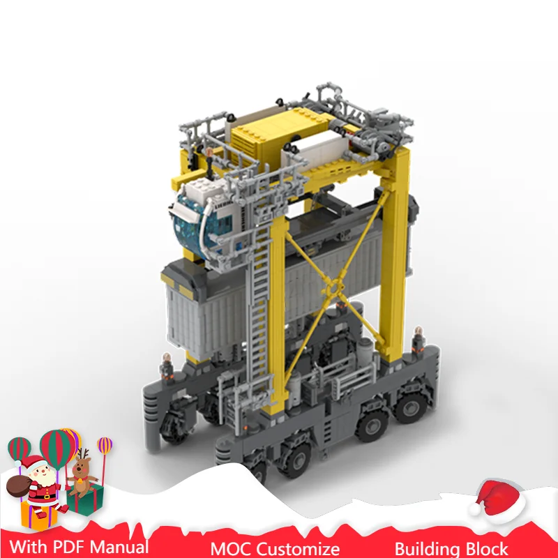 

1963 шт. MOC City Engineering Straddle Carrier модель технологии строительные блоки креативные детские игрушки подарки на день рождения и Рождество