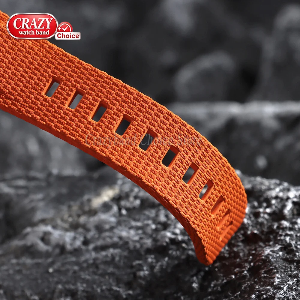 20/21/22mm FKM Rubber Straps Quick Release Universal Sport Bracelet Waterproof Brown Watch Band for Longines for Omega for Seiko view 3