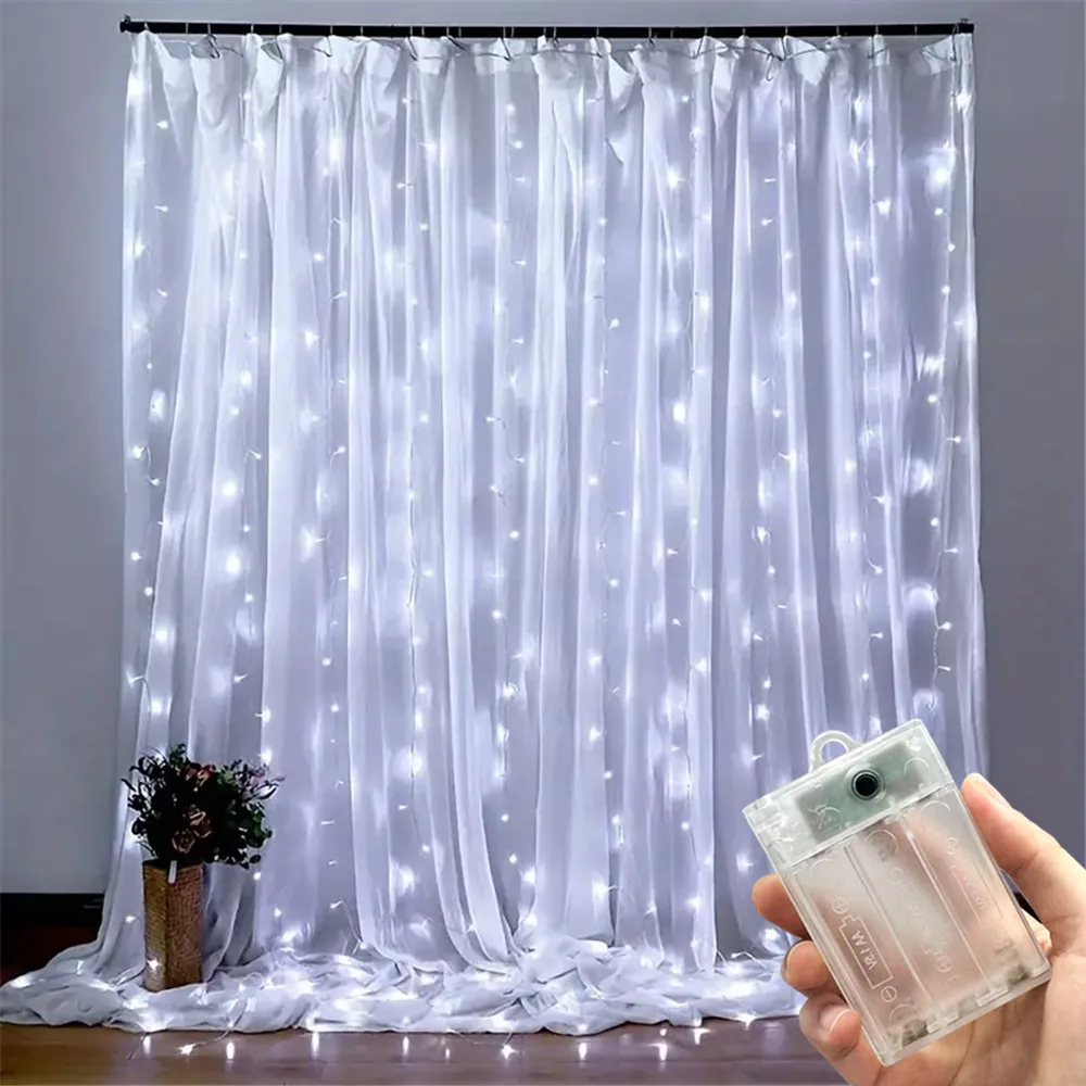 Battery Box Fairy Curtain Lights 8 Modes for Holiday Decoration Bedroom Wedding Garden Party Window Decor Birthday Gifts