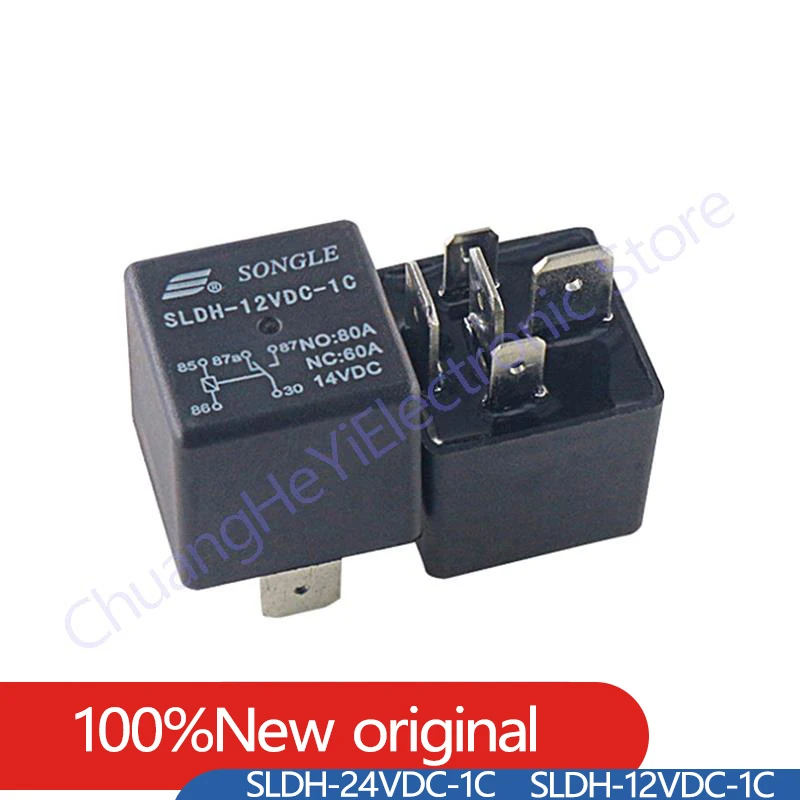 Original Relay 12V 24V SLDH-12VDC-1C SLDH-24VDC-1C 5Pin NO: 80A NC: 60A 14VDC Relays New and Original