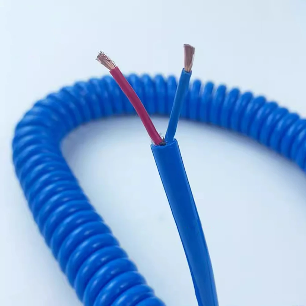 

Синий пружинный сигнальный провод 26 AWG, 0,15 мм2, экранированный 4-жильный растягивающийся кабель, выдвижная катушка для повышения производительности