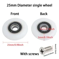 10PCS 19/23/25mm Bath Cabinet Slide Door Wheel Wardrobe Shower Room Bearing Roller Replacement Bathroom Gate Accessories 4