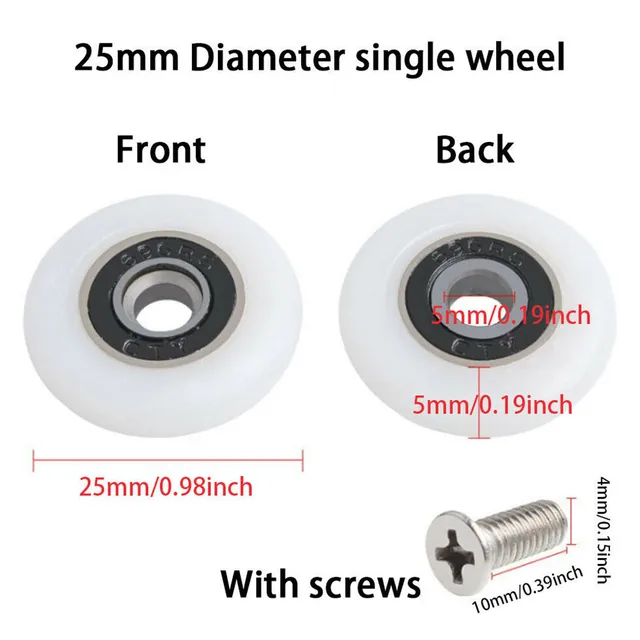 10PCS 19/23/25mm Bath Cabinet Slide Door Wheel Wardrobe Shower Room Bearing Roller Replacement Bathroom Gate Accessories 4 10PCS 19/23/25mm Bath Cabinet Slide Door Wheel Wardrobe Shower Room Bearing Roller Replacement Bathroom Gate Accessories 4