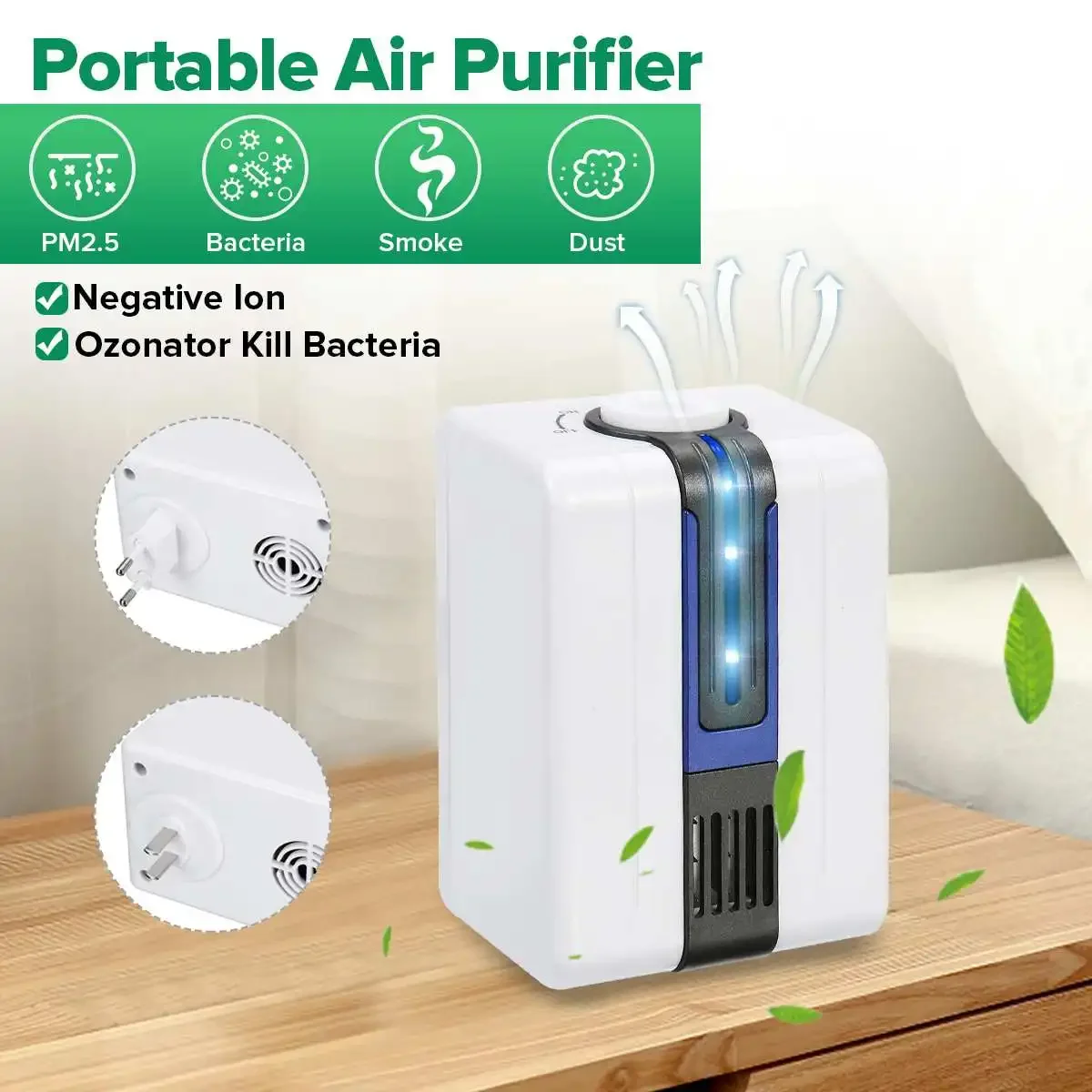 

220V/110V Home Ionizer Purifiers Ozonator Air Cleaner Oxygen Purify Kill Bacteria Clear Peculiar Smell Smoke