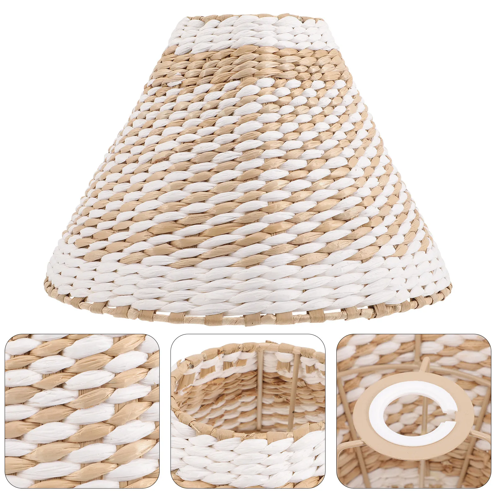 Woven Lamp Shade Household Decorative Dustproof Light Cover for Table Floor Lamps Creative Weaving Lamp Cover for Bedroom Living