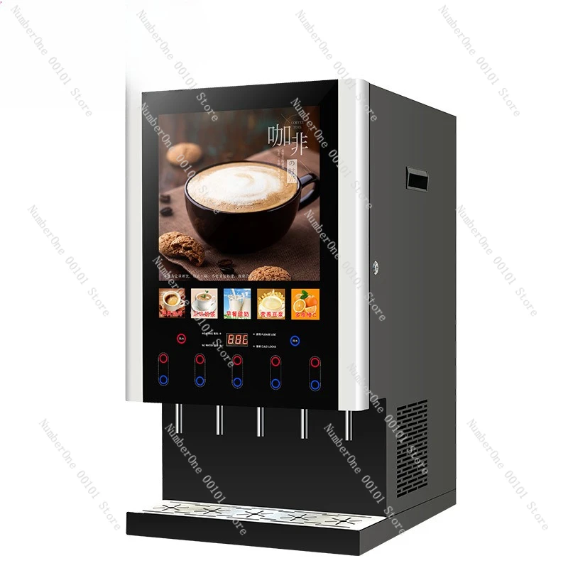 Commercial countertop instant coffee maker, milk tea dispenser, fully automatic hot & cold beverage dispenser, self-service juic