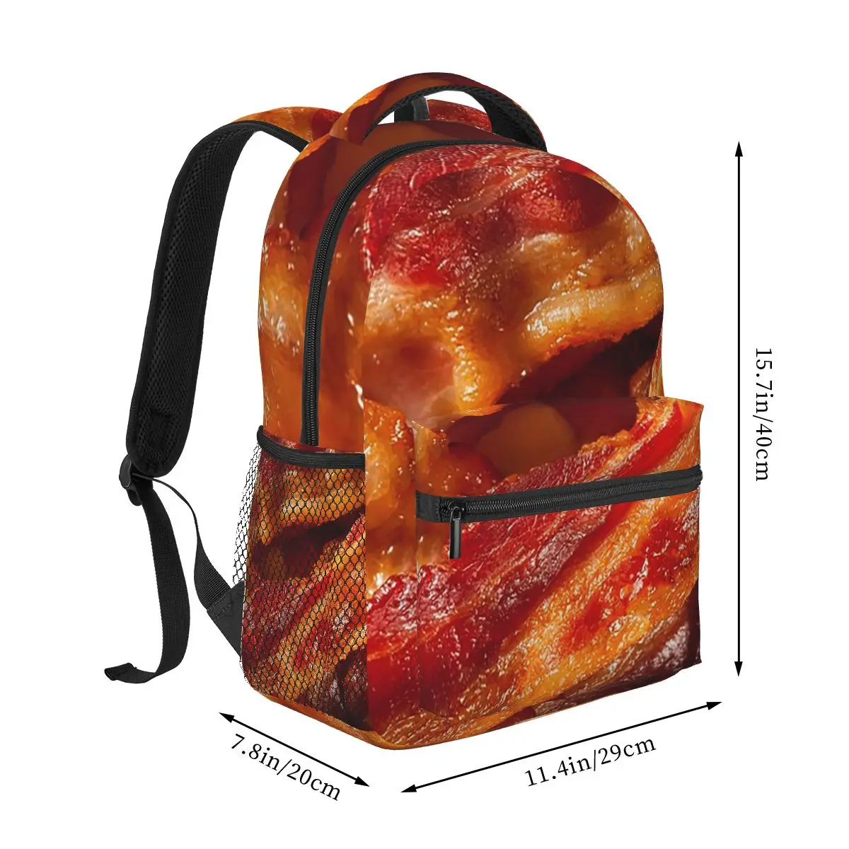 Crispy Bacon Texture Meat Lovers Backpack Hot Sale Daypack Large Capacity BookBag School Bag Shoulder Bags for Men Women