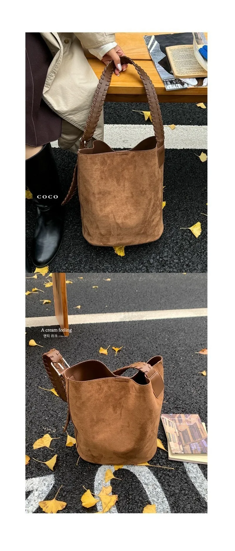Mehrfarbige Wildleder-Schultertasche mit Verstellbarem Riemen, Lässiger Stil für Tägliches Einkaufen, Verabredungen, Pendeln und Kurzreisen – Detail 13