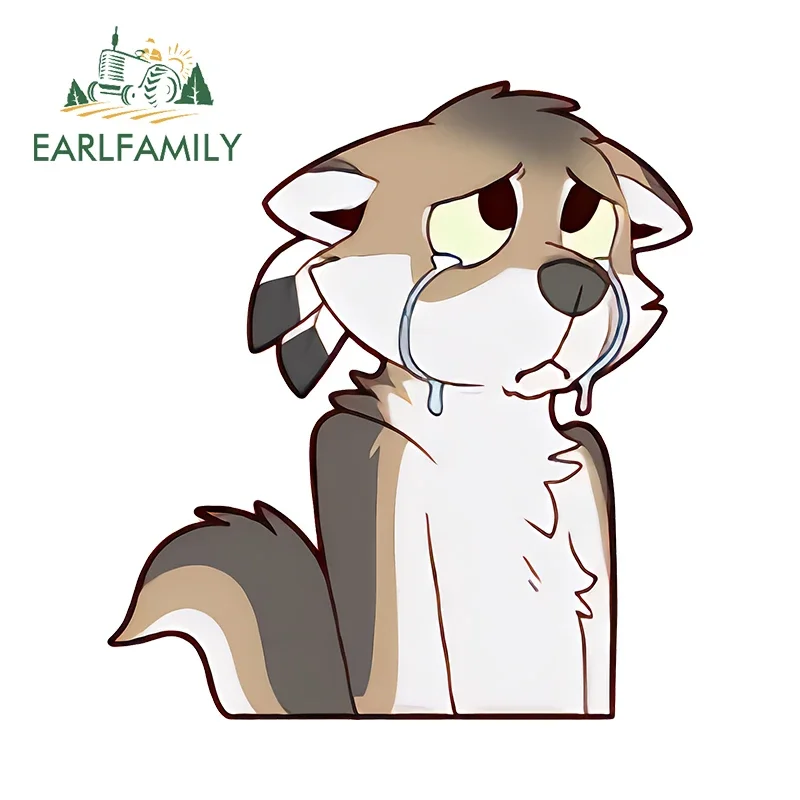 Earlfamily 13cm x 11.9cm triste chorando filhote de cachorro adesivo de carro bonito animal engraçado peludo carro gadget decalque criativo caravana a