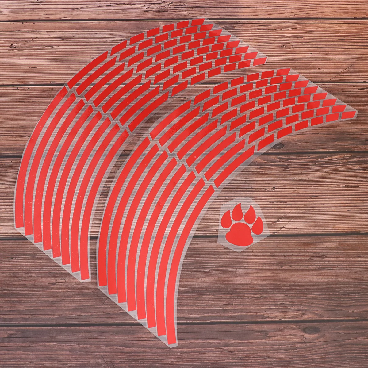 

2pcs Wheel Hub Sticker Red Reflective Motorcycle Tire Decal Durable Pvc Car Rim Decoration For Auto Bike Automotive Interior