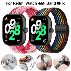 Braided Solo Loop For Redmi Watch 4 Magnetic Buckle Strap Watchband  For Xiaomi mi Band 8 Pro Adjustable Bracelet Wristband Band
