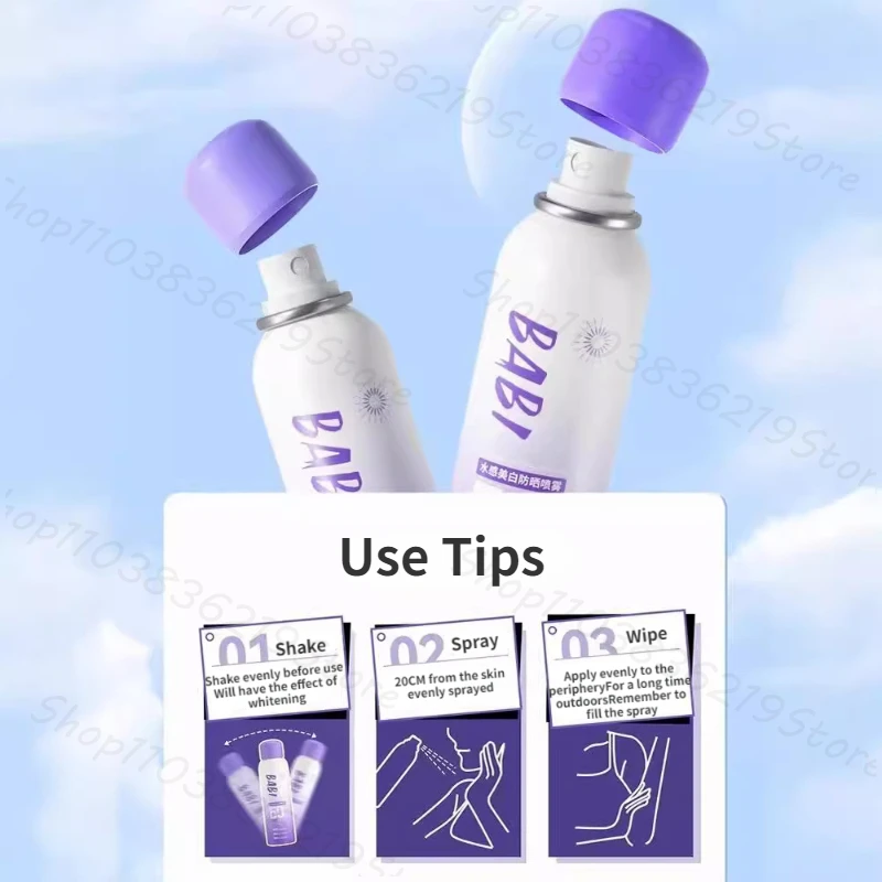 BABI SPF50 Sunscreen Spray UV Protection Refreshing Plain and Water Sense Sunscreen Facial Body Universal PA+++ 150ml