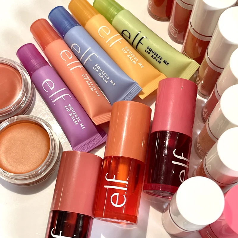 Popular ELF Lip Gloss Set Fruit Flavor Mango-Watermelon Moisturizing Exfoliates Dead Skin Shapes Facial Contours Makeup Gifts