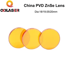 QDLASER China PVD CO2 ZnSe Focus Lens Dia.18 19.05 20 mm FL38.1 50.8 63.5 101.6 127mm 1.5-4