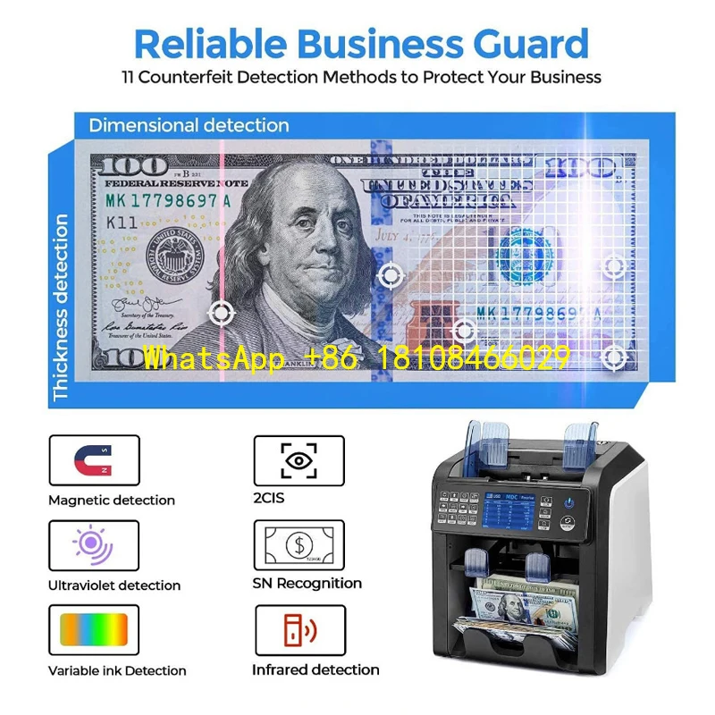 

Cash Counting Machine Bill Counter AL-950 CIS Multi Currency Automatic Bill Counting Machine Money Mix Value Note