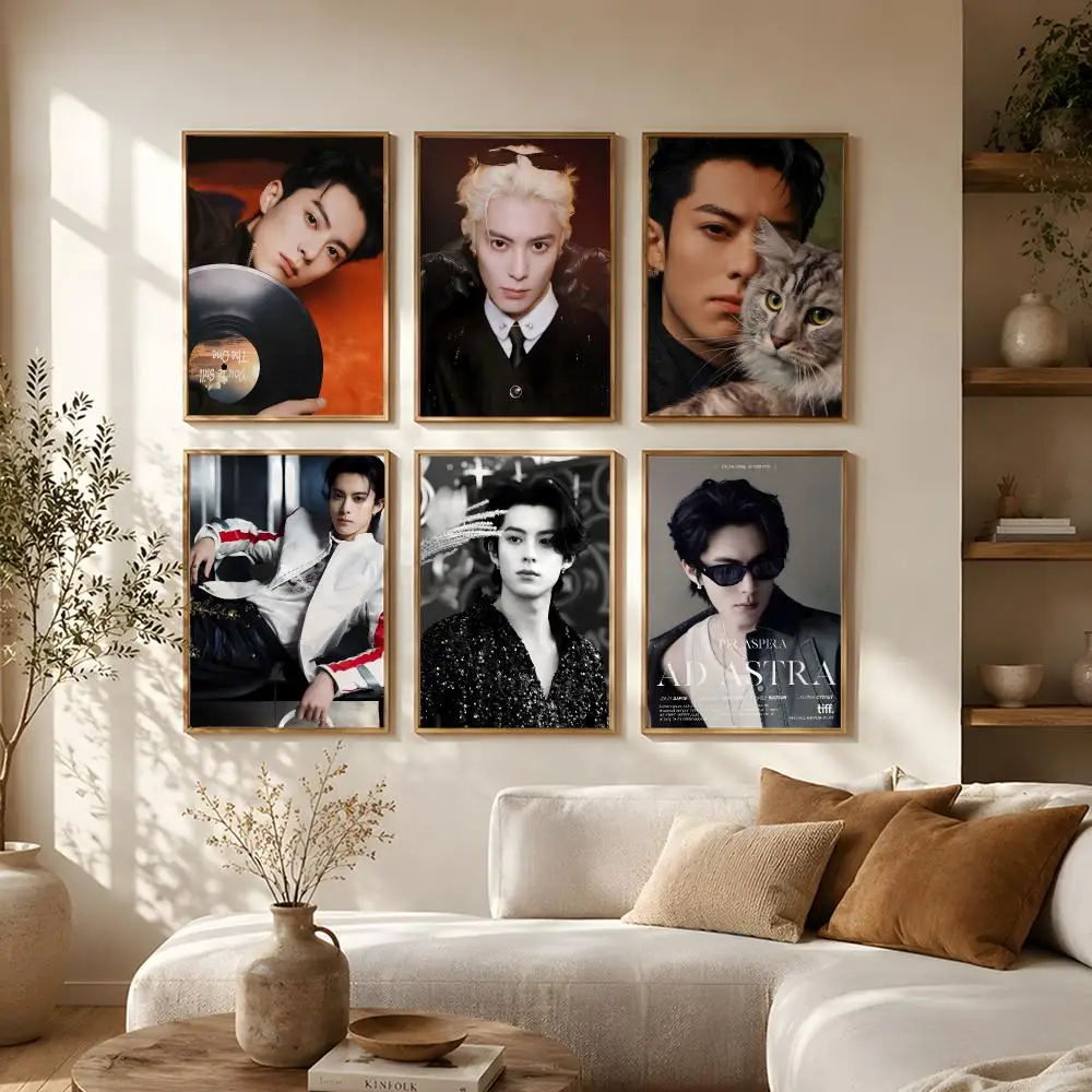 Actor Dylan Wang Poster Self-Adhesive HD Mural Wall Decals, Living Room Bedroom Home Decor Gift
