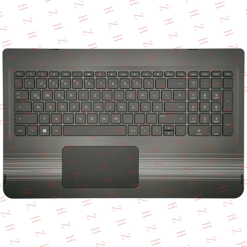P+ FOR HP Pavilion 15-BK Palmrest Touchpad Cover Keyboard German Silver 862648-041