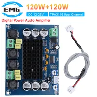 120W+120W TPA3116 Dual Channel Class D Digital Power Audio Amplifier Module Stereo AMP XH-M543 DC 12-26V Large Capacity Board