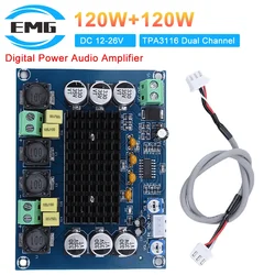 120W + 120W TPA3116 modulo amplificatore Audio di potenza digitale a doppio canale classe D amplificatore Stereo XH-M543 scheda di grande capacità DC 12-26V