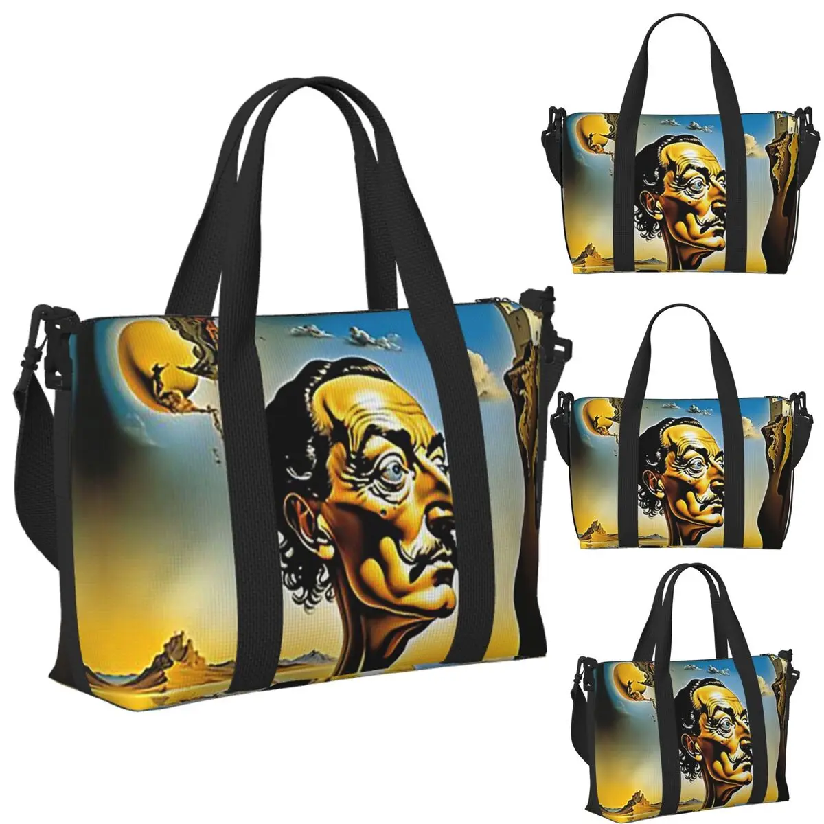 

Энигматический экологический сюрреалист, мечтательный пейзаж, плакат Salvador Dali, пляжная дорожная сумка, сумки-тоут, женская дорожная сумка для покупок