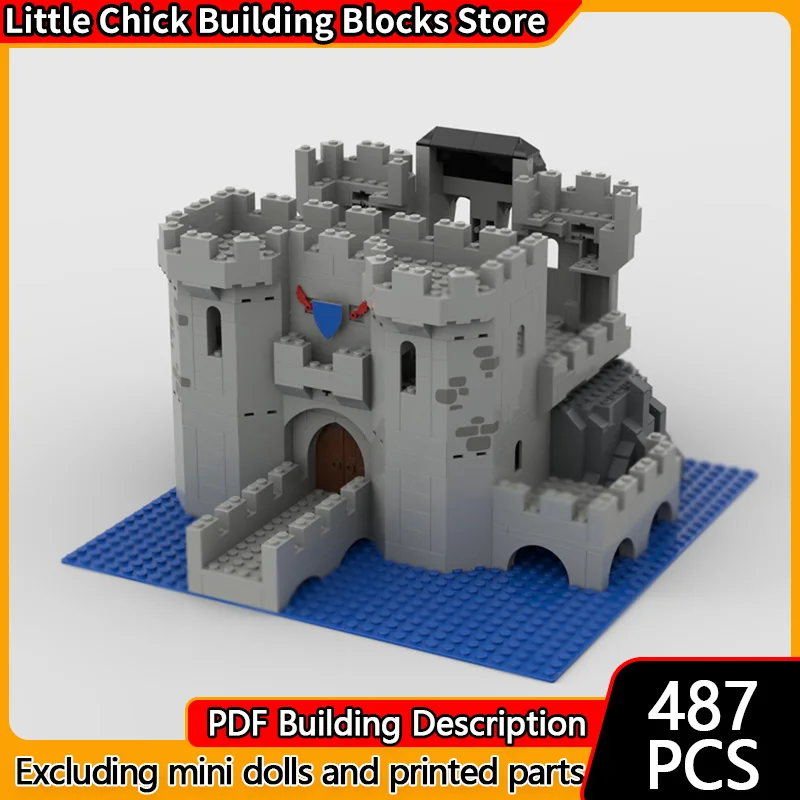 

Средневековый замок, модель MOC, строительные кирпичи, рок-замок, ворота, вход, модульная технология, детские праздничные подарки, сборные игрушки, костюм