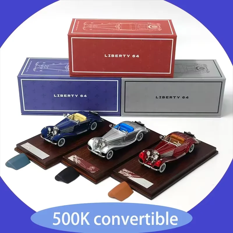 

Модель автомобиля Liberty 1:64, масштаб 1:64, кабриолет 500K, из сплава, статическая коллекционная модель, украшение, праздничные подарки, игрушки, сувенир, подарок
