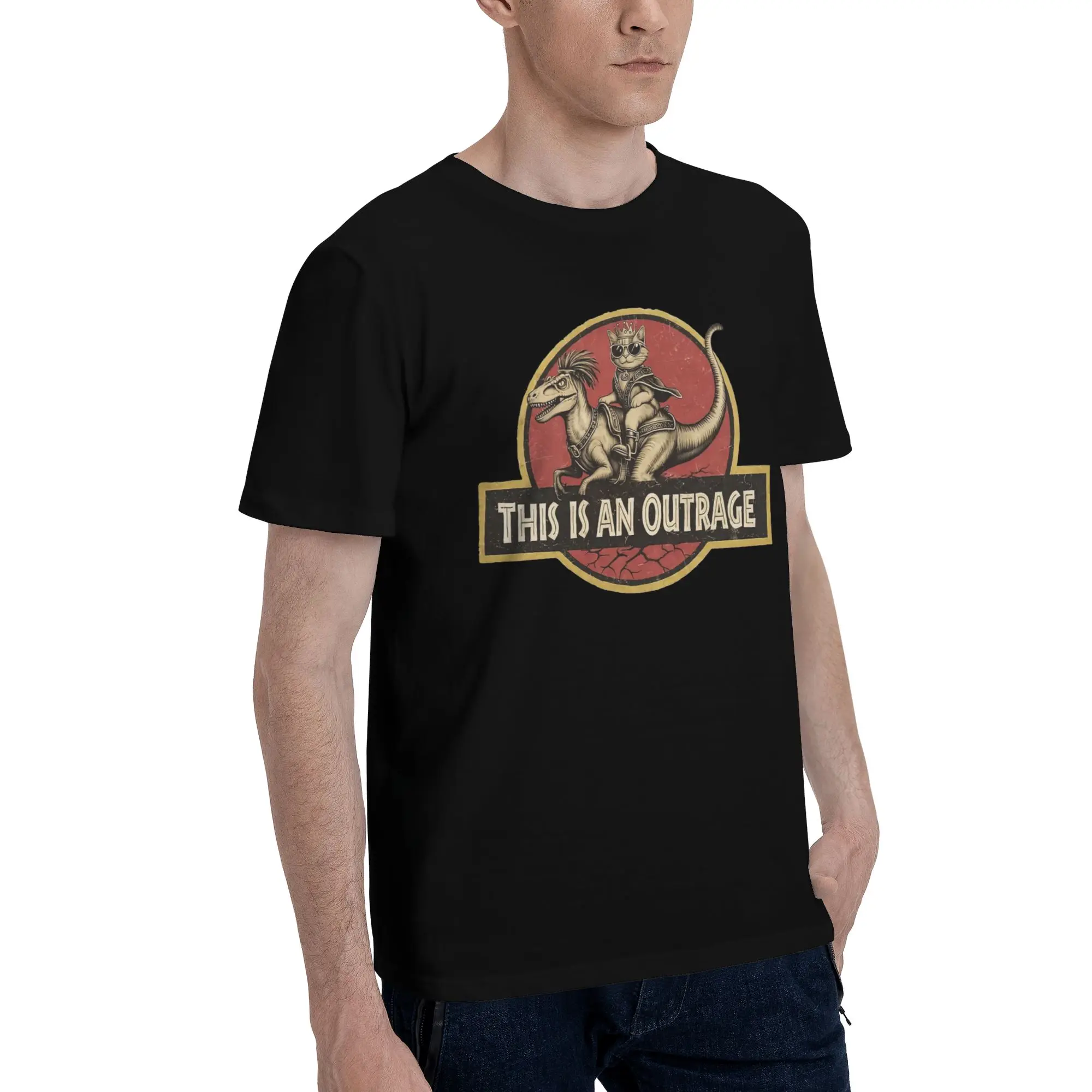 Men Women Print This Is An Outrage Princess Donut Cat  T Shirt Tee 100% Cotton  T-shirts Clothing