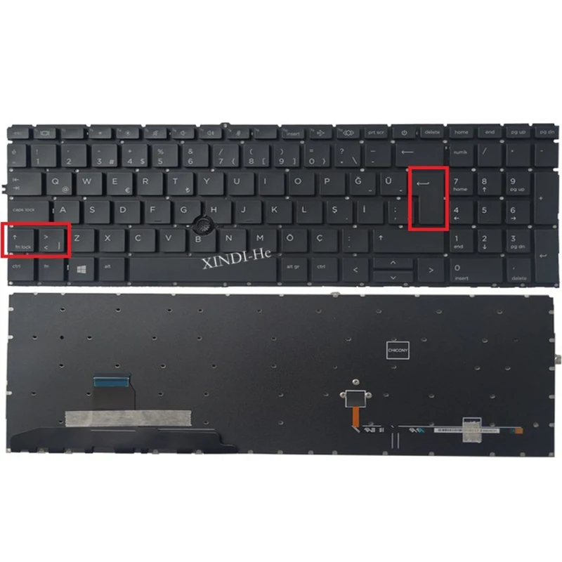 Turkish Non-backlit Keyboard For HP EliteBook 850 G7 850 G8 855 G7 855 G8 with poniter TR Layout