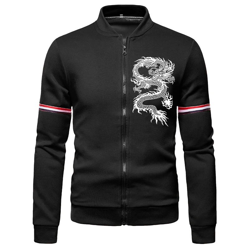 Jaqueta de beisebol manga longa masculina, moletom casual estampado, casaco sem chapéu, moda, novo