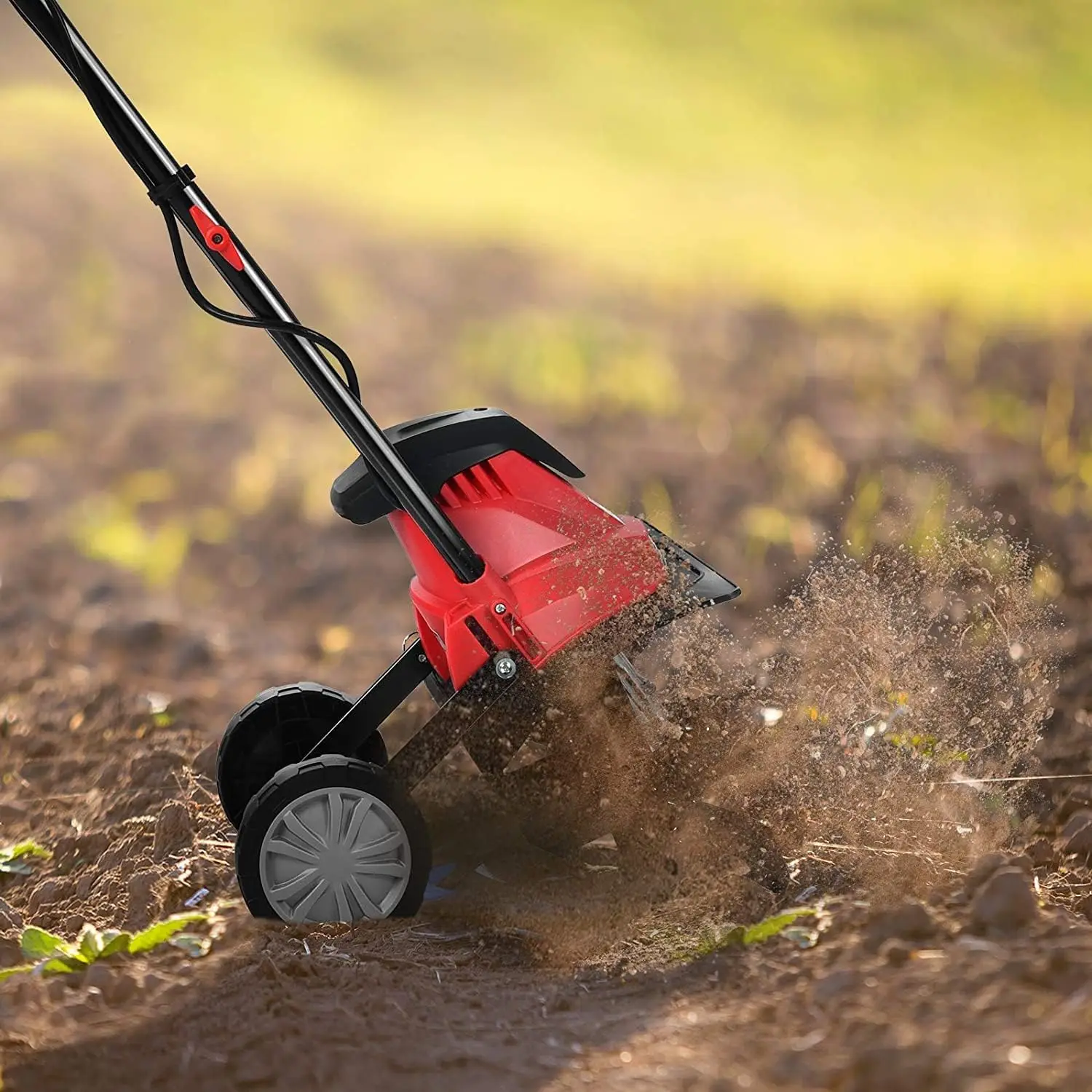 17-Inch 13.5 Amp Corded Electric Tiller and Cultivator, Powerful Tillers w/ 9-Inch Tilling Depth, 6 Tines, Rototillers To