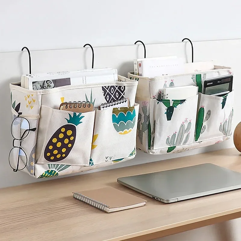 Comodino appeso Organizer tasca portaoggetti armadio organizzatore tela camera da letto bagno rivista tote Storage Organizador Pouch