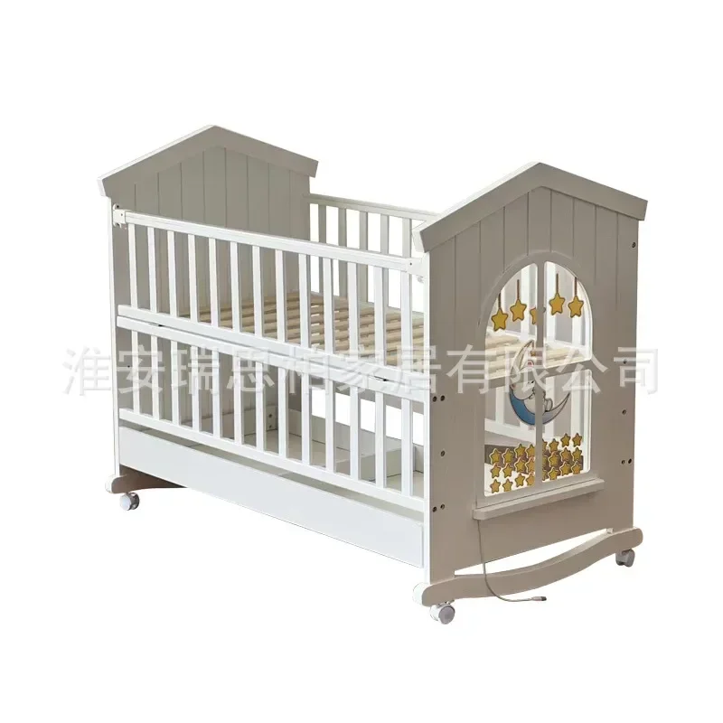 Multifunctional Spliced Large Bed House Style with Integrated Lights for  Room Modern Design Comfortable Sleeping