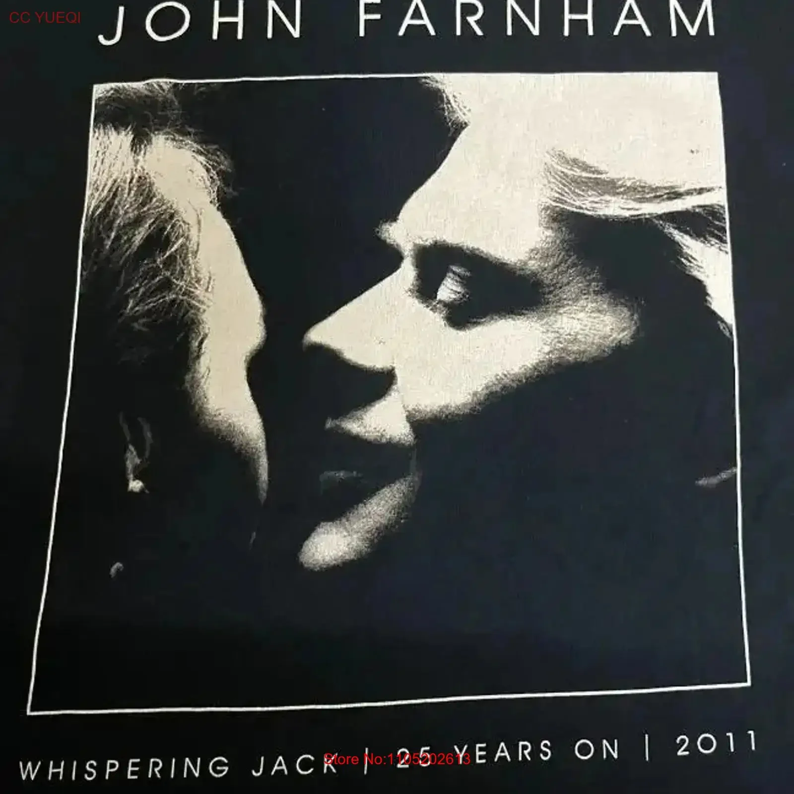 الهمس جاك ألبوم جون فارانهام تي شيرت أسود حجم S 5XL خمر غسلها قمة الموضة للارتداء اليومي امتدت الرسم