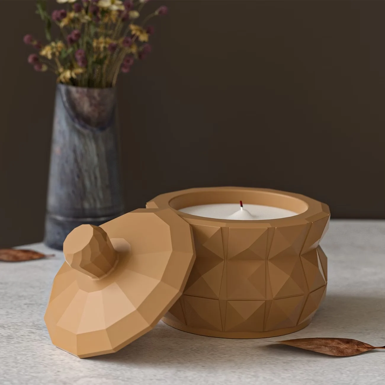 

Gypsum Candlestick Silicone Mold Octagonal Square Section Cement Cup Molds DIY Resin Concrete Creative Home Ornaments Mould