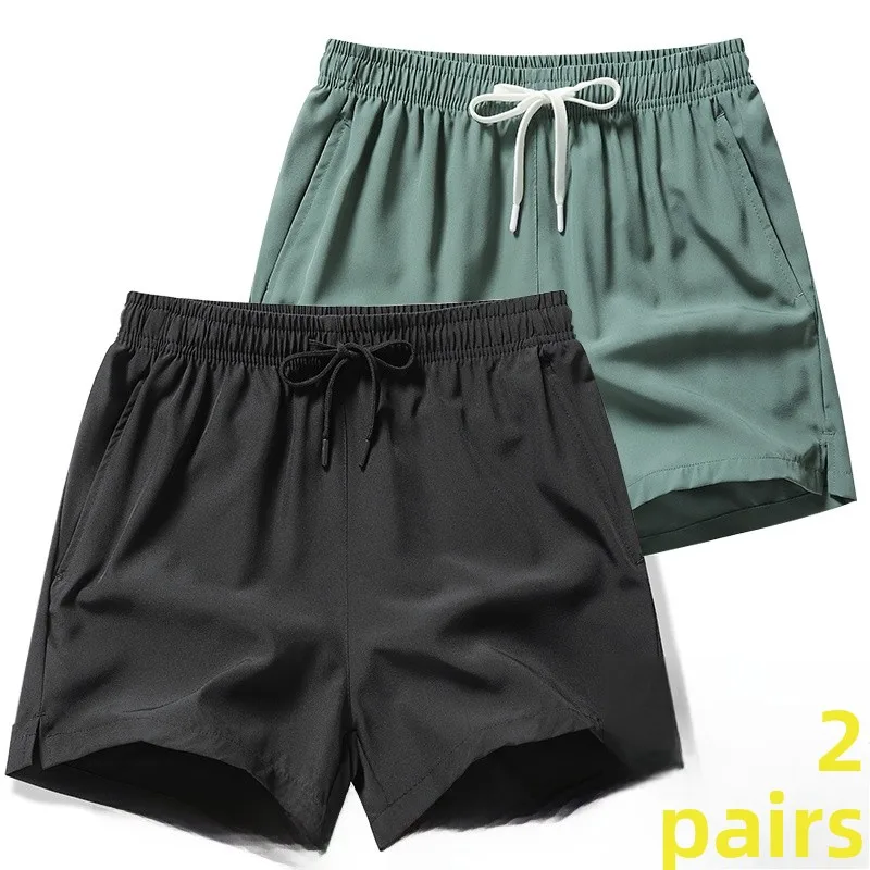 

Ice Silk Tee-quarter Length Casual orts for Men Summer Loose Fit Sports Running Athletics Baskeall Qui Dry Leisure Pants