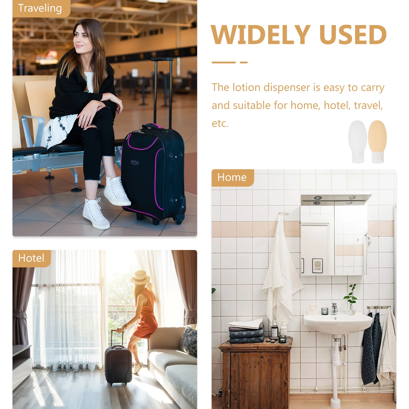 

2pcs 100ml Silicone Travel Bottles for Shampoo Shower Gel Hand Soap Toiletries Liquid Containers Portable Reusable Squeezable