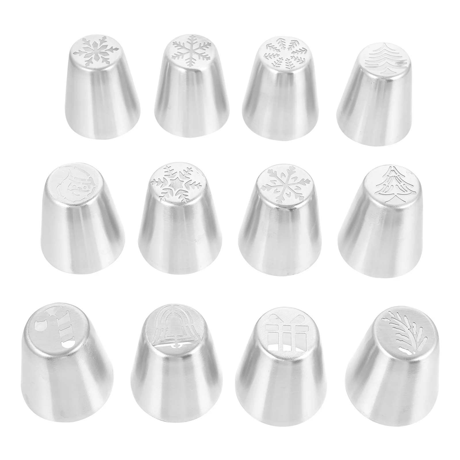 

12Pcs Pastry Nozzles Stainless Steel Cake Making Accessories for Cream Decoration Desserts Reusable Baking Supplies