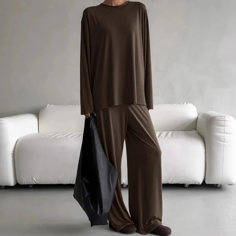 

Women's 2-Piece Pajama Set, Soft Modal, Long Sleeve & Pants, Breathable All-Season Loungewear
