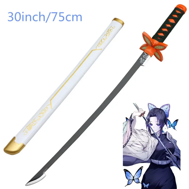 Cosplay Kimetsu no Yaiba Kochou Shinobu Wood Sword Katana 30inch Role Play Demon Slayer 75cm Kamado Tanjirou Weapon Model