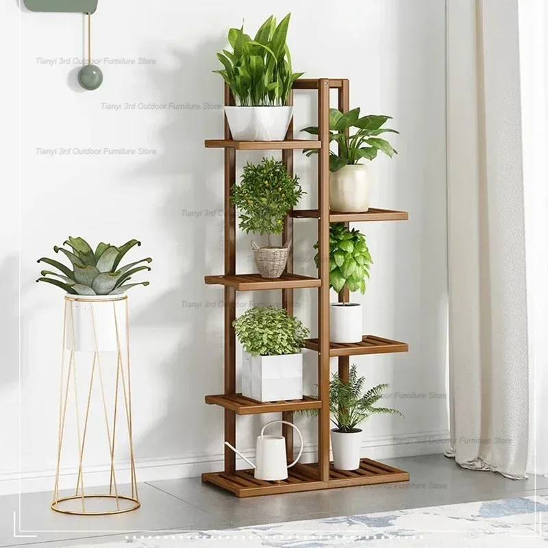 Nordic Living Room Plant Shelves Flower Shelf Wooden Shelf Indoor Plant Shelves Balcony Garden Furniture Soporte De Plantas FYPS