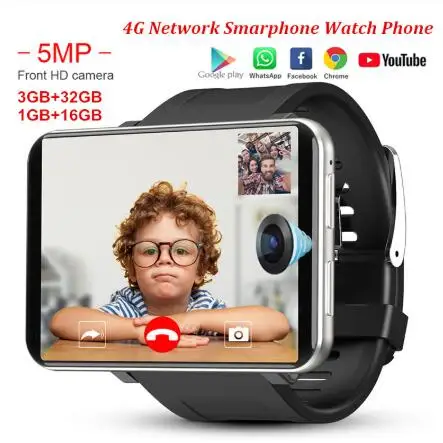 Original DM100 Smart Watch 4G Android 7.1 OS Dual Camera 2700mAh Battery Wifi GPS 2.86'' Big Screen Smartwatch Men Mini Phone