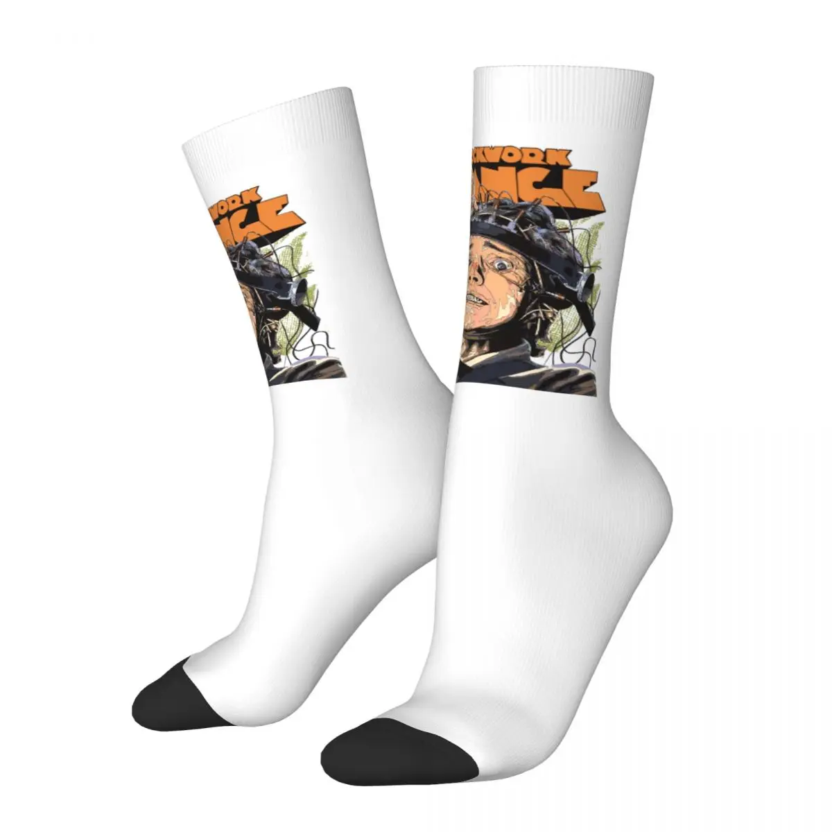 Funny Crazy Sock for Men Ludovico Technique Classic Hip Hop Harajuku A Clockwork Orange F Alexander Film  Printed Boys Sock Gift