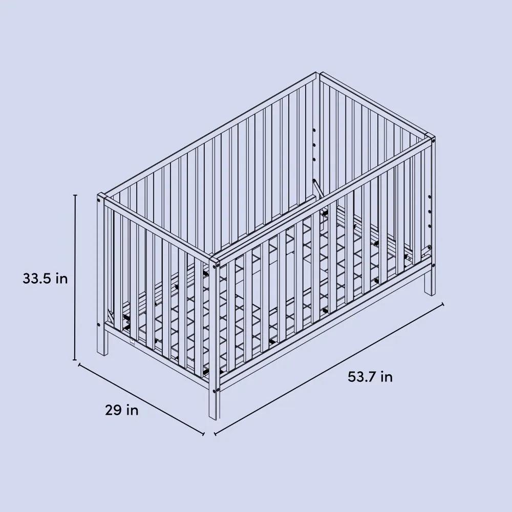 4-in-1 Convertible Baby Crib, Transitional crib